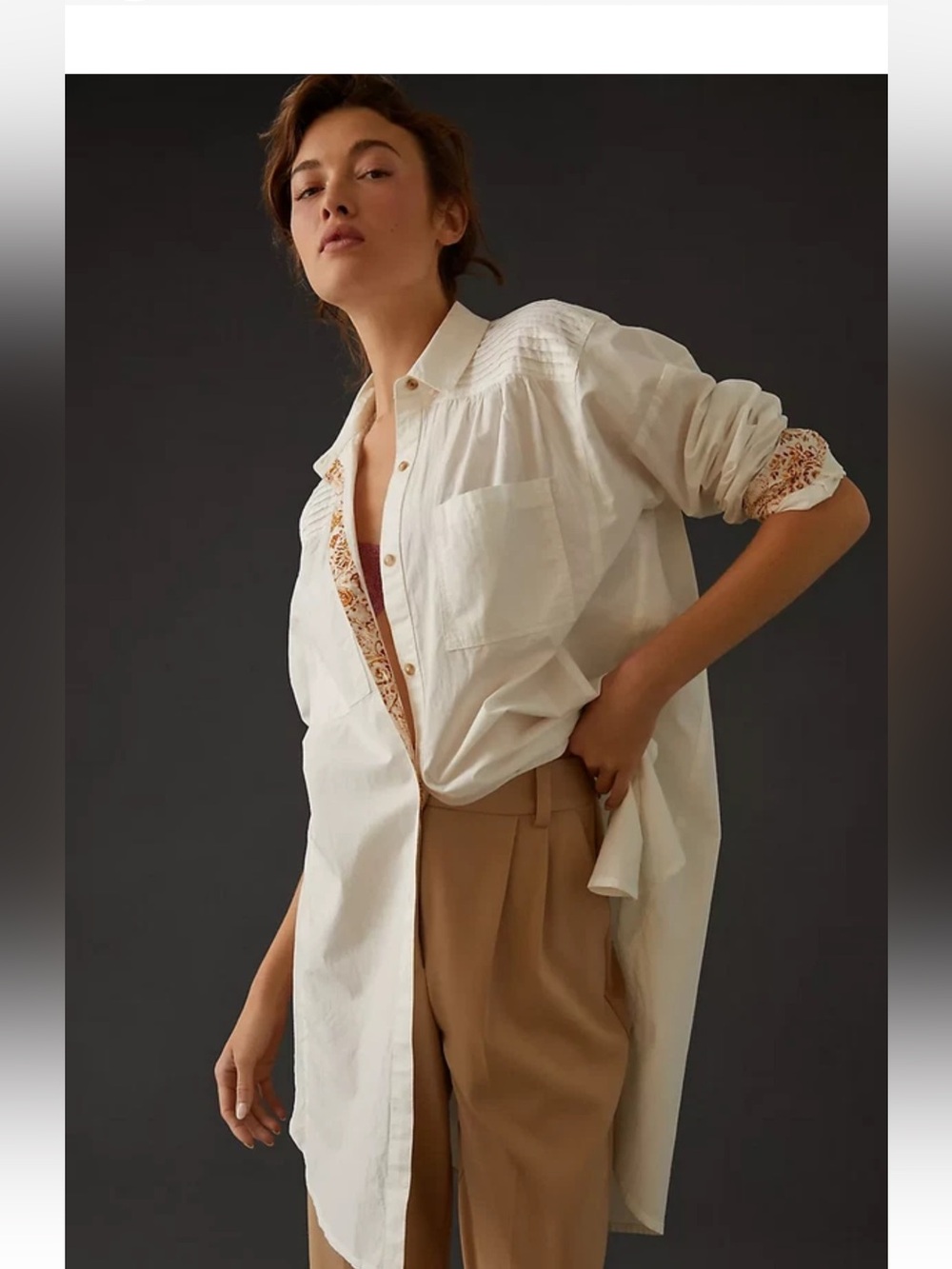 Pilcro Henley button down shirt dress XS - Picture 2 of 5